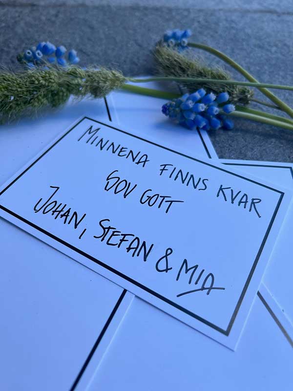 Kort till begravning